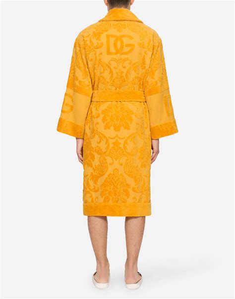 Shop DOLCE&GABBANA Jacquard Logo Bath Robe .